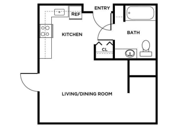 Floor Plan  A2 Floor Plan at Auburn Court Apartments in Auburn WA
