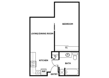 Floor Plan  A3 Floor Plan at Auburn Court Apartments in Auburn WA