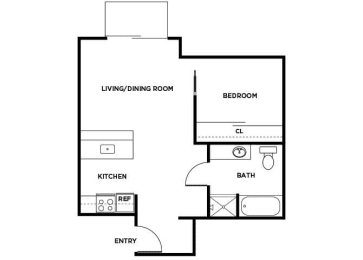 Floor Plan  A7 Floor Plan at Auburn Court Apartments in Auburn WA