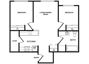 Floor Plan  B3 at Lakewood Meadows Apartments in Lakewood WA