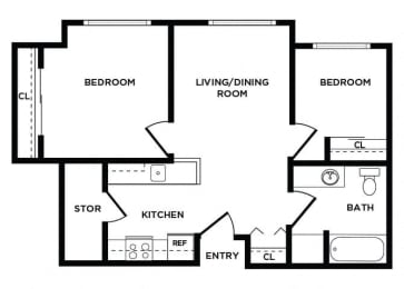 Floor Plan  B4 at Lakewood Meadows Apartments in Lakewood WA