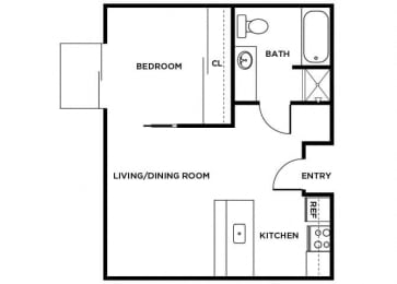 Floor Plan  A5 floor plan at Meridian Court Apartments in Federal Way WA