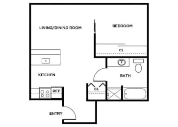 Floor Plan  A7 floor plan at Meridian Court Apartments in Federal Way WA