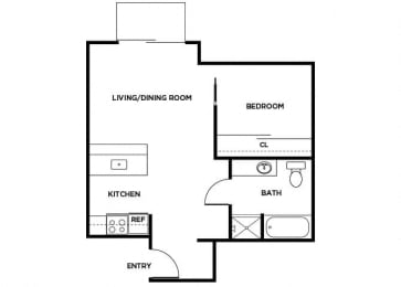 Floor Plan  A8 floor plan at Meridian Court Apartments in Federal Way WA