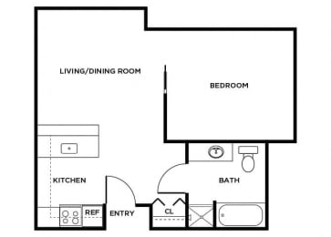 Floor Plan  A9 floor plan at Meridian Court Apartments in Federal Way WA