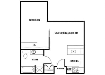 Floor Plan  A10 floor plan at Meridian Court Apartments in Federal Way WA