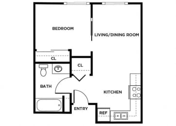 Floor Plan  A03 floor plan at Washington Terrace in Seattle WA