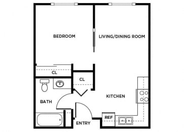 Floor Plan  A04 floor plan at Washington Terrace in Seattle WA