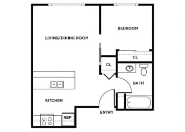 Floor Plan  A05 floor plan at Washington Terrace in Seattle WA