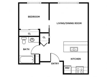 Floor Plan  A06 floor plan at Washington Terrace in Seattle WA