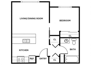 Floor Plan  A07 floor plan at Washington Terrace in Seattle WA