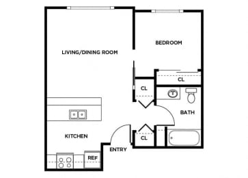 Floor Plan  A08 floor plan at Washington Terrace in Seattle WA