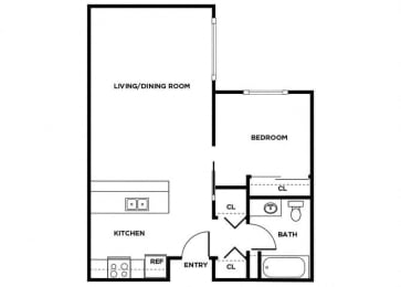 Floor Plan  A13 floor plan at Washington Terrace in Seattle WA
