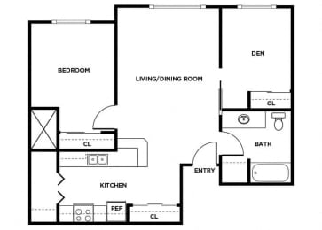 Floor Plan  A14D floor plan at Washington Terrace in Seattle WA