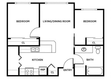 Floor Plan  B1 floor plan at Washington Terrace in Seattle WA