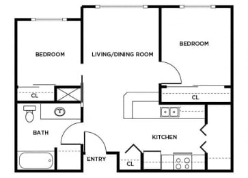 Floor Plan  B3 floor plan at Washington Terrace in Seattle WA