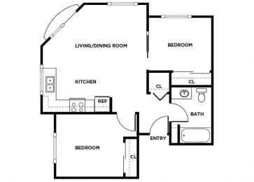 Floor Plan  B4 floor plan at Washington Terrace in Seattle WA