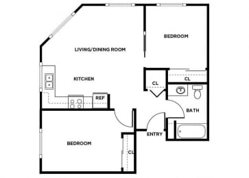 Floor Plan  B6 floor plan at Washington Terrace in Seattle WA