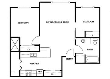Floor Plan  B9 floor plan at Washington Terrace in Seattle WA