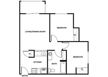 Floor Plan  B2 floor plan at Forbes Lake in Kirkland WA