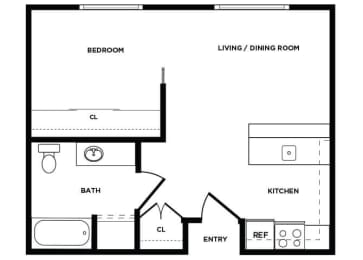 Floor Plan  A3 floor plan at Boardwalk Apartments