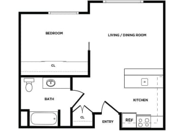 Floor Plan  A4 floor plan at Boardwalk Apartments