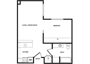 Floor Plan  A7 floor plan at Boardwalk Apartments