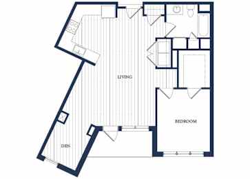 Floor Plan  One bedroom floor plan at Slate at Andover in Andover MA