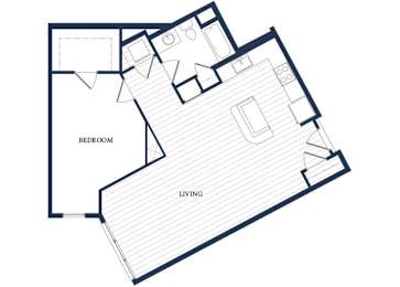 Floor Plan  One bedroom floor plan at Slate at Andover in Andover MA