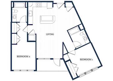 Floor Plan  Two bedroom floor plan at Slate at Andover in Andover MA