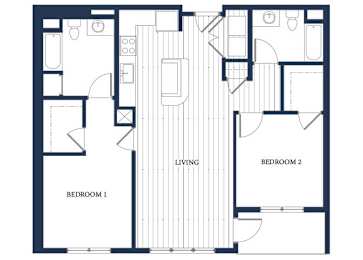 Floor Plan  Two bedroom floor plan at Slate at Andover in Andover MA