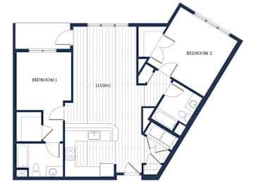 Floor Plan  Two bedroom floor plan at Slate at Andover in Andover MA