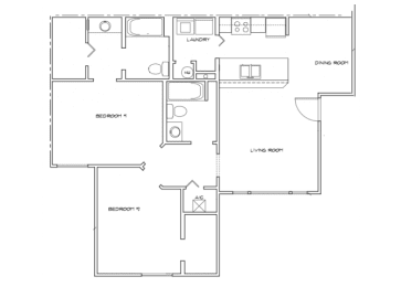 2 Bedroom Floor Plan