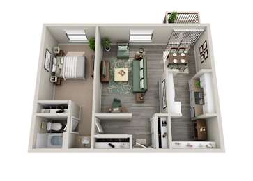  Floor Plan 1 bed/1 bath