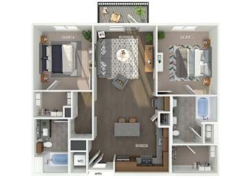 Floor Plan  B2 Floorplan Image at The Quill Apartments in Milford, MA