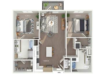 Floor Plan  B3 Floorplan Image at The Quill Apartments in Milford, MA