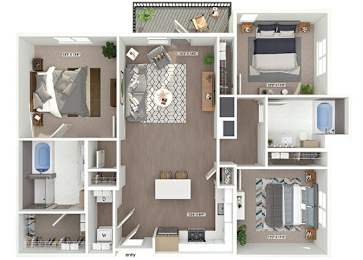 Floor Plan  C1 Floorplan Image at The Quill Apartments in Milford, MA