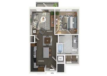 Floor Plan  A01 Floorplan Image at The Belhaven Apartments in Alexandria, VA