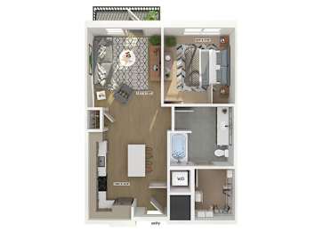 Floor Plan  A02 Floorplan Image at The Belhaven Apartments in Alexandria, VA