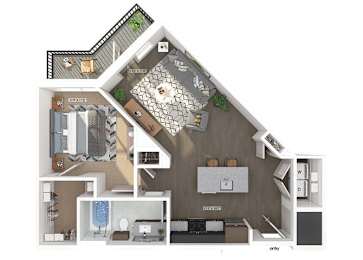 Floor Plan  A03 Floorplan Image at The Belhaven Apartments in Alexandria, VA