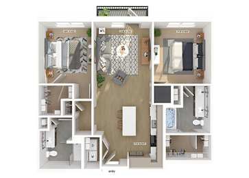 Floor Plan  B01 Floorplan Image at The Belhaven Apartments in Alexandria, VA