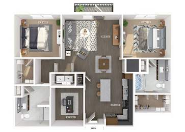 Floor Plan  B02 Floorplan Image at The Belhaven Apartments in Alexandria, VA