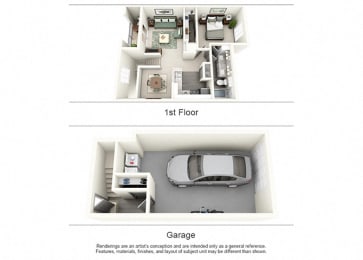 1 Bed 1 Bath Floor Plan | 820 Sq. Ft. at Aston at Cinco Ranch, Texas, 77450