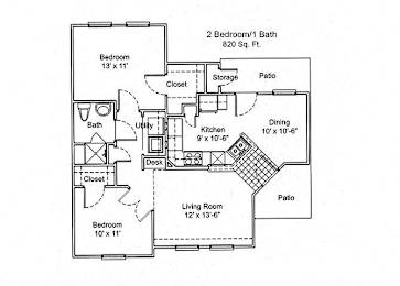  Floor Plan 2 Bedroom A