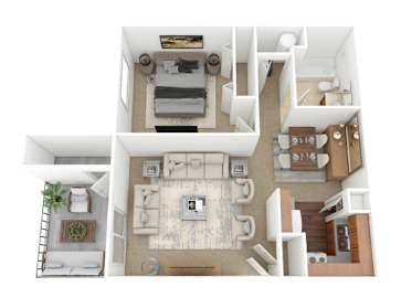 A1 Floor Plan at Evergreen, Merrillville
