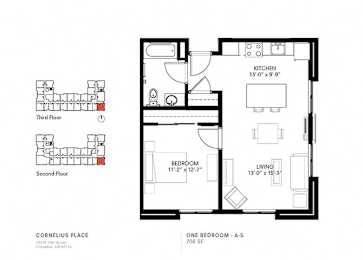  Floor Plan 1 Bedroom 1 Bath Plan A5