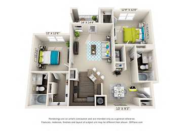 Floor Plan  Hawthorne-at-Concord-B1_2 bedroom 2 bath