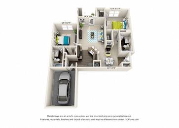 Floor Plan  B1 Garage. one bedroom one bath