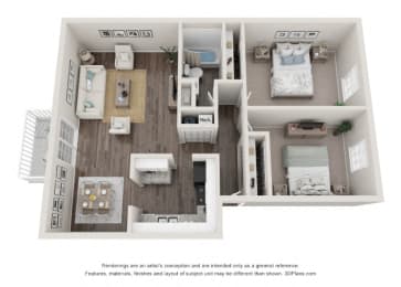 Two bedroom apartment floor plan