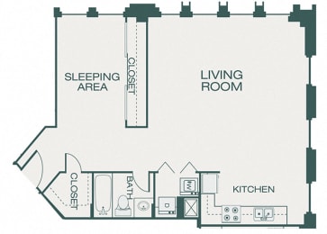 The Kirby - A13 - The Pearl - 1 bedroom - 1 bath